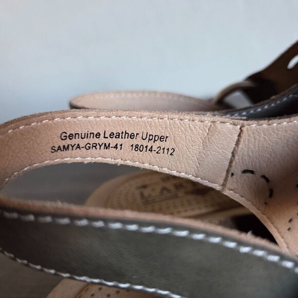 L'Artiste by Spring Step Samya Hand Painted Leather Toe Loop Sandal Grey 9.5-10 - Picture 10 of 11